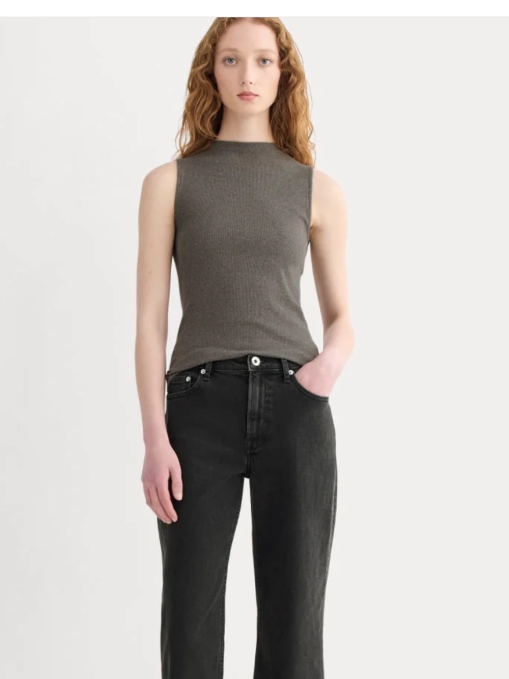 NWT Everlane Luxe Rib Funnel Neck Tank